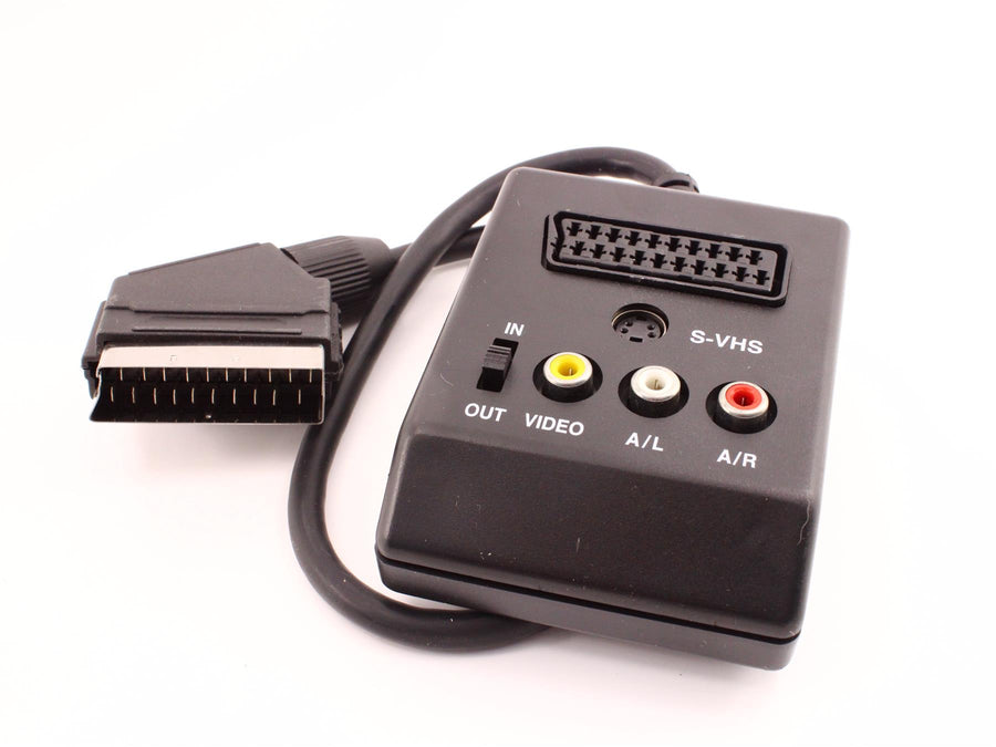 SCART-AV-Adapter mit S-Video, Cinch und Ein-/Ausgangsumschalter