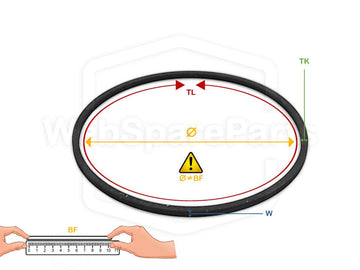 Ø 043.3 mm x 1.0 mm - Square Belt - Circumference: 136 mm