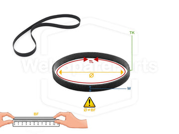 Ø 185 mm x 3.5 mm x 0.5 mm - Flat Belt  - Circumference: 581 mm