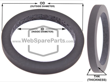 28.5 x 22.0 x 5.0 mm; Idler Tire OD = 28.6 mm ID = 22.2 mm THK = 5.0 mm